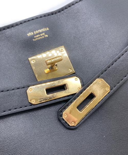 SITA PARANTICA（シータパランティカ）SITA PARANTICA (シータパランティカ) カナグツキレザーバッグ　2WAYバッグ　ショルダーバッグ　ハンドバッグ ブラック×ゴールド サイズ:ジャケットの古着・服飾アイテム