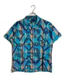 POLO RALPH LAUREN（ポロ・ラルフローレン）の古着「ネイティブ柄アロハシャツ 総柄シャツ 半袖シャツ」｜ネイビー