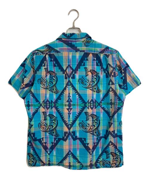 POLO RALPH LAUREN（ポロ・ラルフローレン）POLO RALPH LAUREN (ポロ・ラルフローレン) ネイティブ柄アロハシャツ 総柄シャツ 半袖シャツ ネイビー サイズ:Lの古着・服飾アイテム