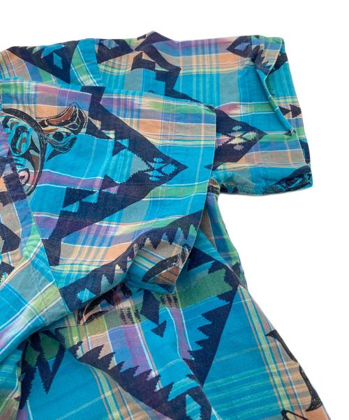 POLO RALPH LAUREN（ポロ・ラルフローレン）POLO RALPH LAUREN (ポロ・ラルフローレン) ネイティブ柄アロハシャツ 総柄シャツ 半袖シャツ ネイビー サイズ:Lの古着・服飾アイテム