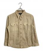 POLO COUNTRYポロカントリー）の古着「【古着】リペア加工シャツ」｜ベージュ