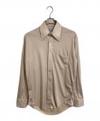 Kmartケーマート）の古着「【古着】70’Sポリエステルシャツ ヴィンテージシャツ 無地　70年代」｜ベージュ