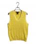 RALPH LAUREN GOLF（ラルフローレン ゴルフ）の古着「ケーブルニットベスト 刺繍ポニー」｜イエロー×ホワイト