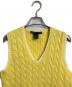 RALPH LAUREN GOLF (ラルフローレン ゴルフ) ケーブルニットベスト 刺繍ポニー イエロー×ホワイト サイズ:M：4500円