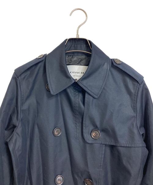 COACH（コーチ）COACH (コーチ) 裏シグネチャートレンチコート　 ネイビー サイズ:Sの古着・服飾アイテム