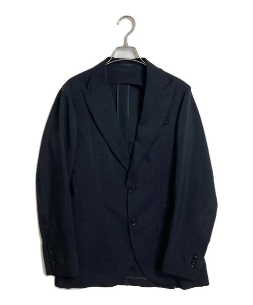 SOVEREIGN（ソブリン）SOVEREIGN (ソブリン) ポリエステル ピークドラペル 2B ライトジャケット ブラック サイズ:44の古着・服飾アイテム