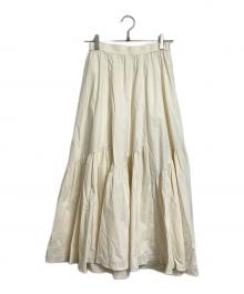 allureville（アルアバイル）の古着「バイヤス切替ギャザースカート」｜アイボリー