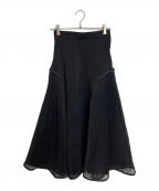 UN3D.アンスリード）の古着「フレアスカート メッシュロングスカート」｜ブラック