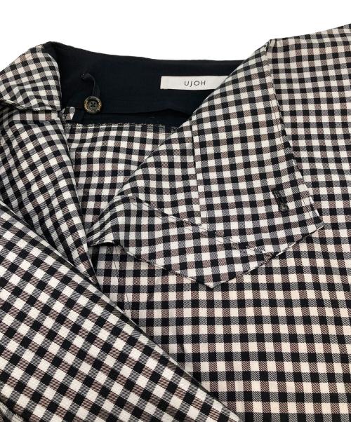 Ujoh（ウジョー）UJOH (ウジョー) ラップスカート　巻きスカート　ギンガムチェック ホワイト×ブラック サイズ:2の古着・服飾アイテム