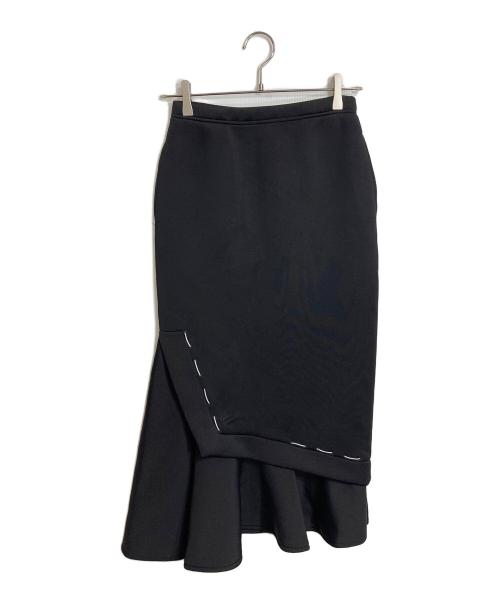 UN3D.（アンスリード）UN3D. (アンスリード) ロングスカート マーメイドスカート ホワイトステッチデザイン ブラック サイズ:36の古着・服飾アイテム