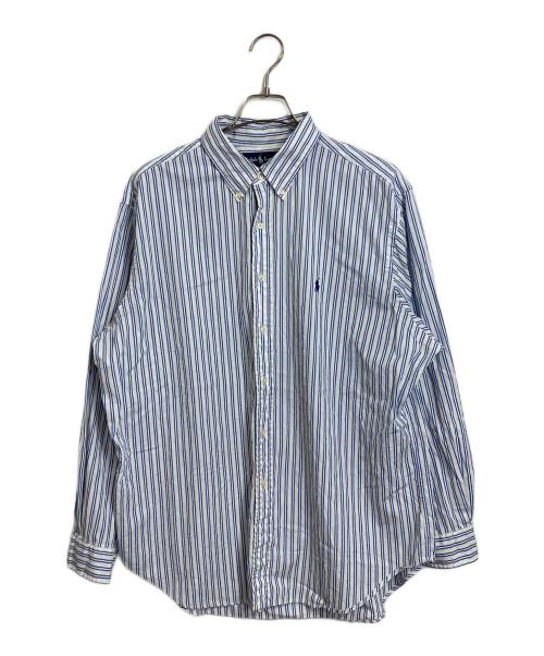 RALPH LAUREN（ラルフローレン）RALPH LAUREN (ラルフローレン) ボタンダウンシャツ　コットンシャツ　ストライプ ブルー×ホワイト サイズ:17 1/2の古着・服飾アイテム