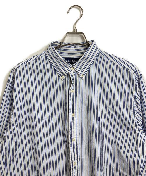 RALPH LAUREN（ラルフローレン）RALPH LAUREN (ラルフローレン) ボタンダウンシャツ　コットンシャツ　ストライプ ブルー×ホワイト サイズ:17 1/2の古着・服飾アイテム