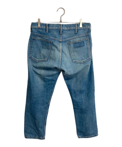 Wrangler（ラングラー）Wrangler (ラングラー) Ron Herman (ロンハーマン) 別注クロップドデニムパンツ　ダメージデニム スカイブルー サイズ:Mの古着・服飾アイテム