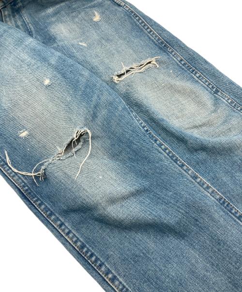 Wrangler（ラングラー）Wrangler (ラングラー) Ron Herman (ロンハーマン) 別注クロップドデニムパンツ　ダメージデニム スカイブルー サイズ:Mの古着・服飾アイテム