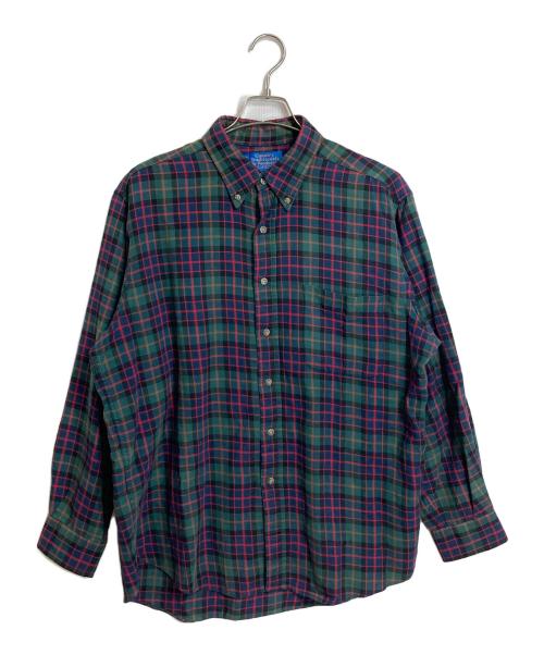 COUNTRY TRADITIONALS BY PENDLETON（ペンドルトン）COUNTRY TRADITIONALS BY PENDLETON (ペンドルトン) 【古着】　ボタンダウンチェックシャツ　USA製　カントリートラディショナルズ グリーン サイズ:Lの古着・服飾アイテム