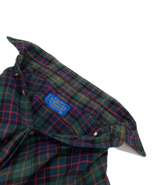 COUNTRY TRADITIONALS BY PENDLETON（ペンドルトン）COUNTRY TRADITIONALS BY PENDLETON (ペンドルトン) 【古着】　ボタンダウンチェックシャツ　USA製　カントリートラディショナルズ グリーン サイズ:Lの古着・服飾アイテム