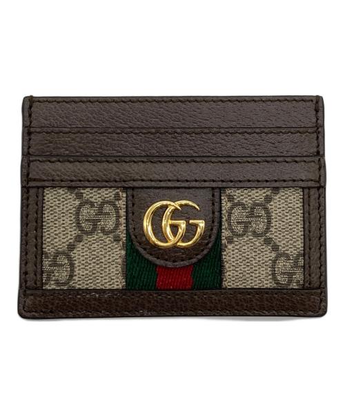 GUCCI（グッチ）GUCCI (グッチ) GGスプリームカードケース ブラウン サイズ:実寸参照の古着・服飾アイテム