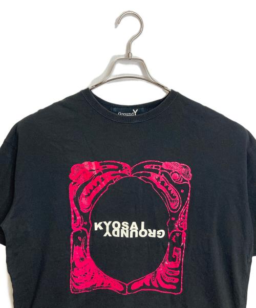 GROUND Y（グラウンドワイ）GROUND Y (グラウンドワイ) 河鍋暁斎 (カワナベ キョウサイ) プリントTシャツ ロゴプリントTシャツ ブラック サイズ:4の古着・服飾アイテム