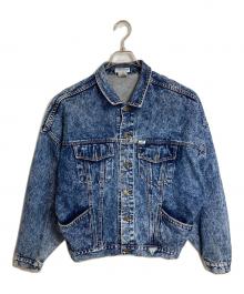 GUESS×GEORGES MARCIANO（ゲス×ジョージズ・マルシアーノ）の古着「【古着】ケミカルヲッシュデニムジャケット ボタンフライ デニムジャケット Gジャン」｜ブルー