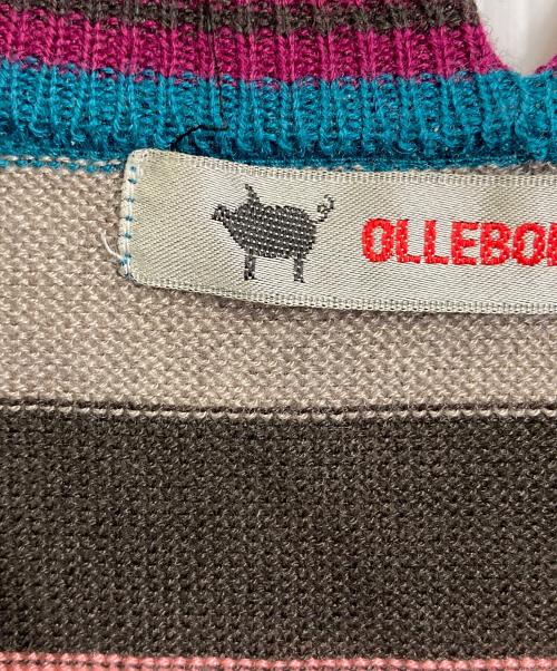 OLLEBOREBLA（アルベロベロ）OLLEBOREBLA (アルベロベロ) ブタさんモチーフ刺繍カーディガン　ブタさん　総柄　日本製 ブラウン サイズ:実寸参照の古着・服飾アイテム