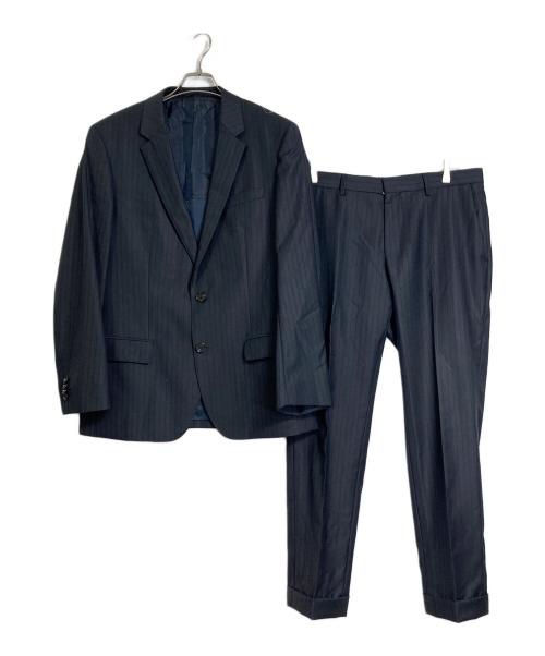 BOSS HUGO BOSS（ボス ヒューゴボス）BOSS HUGO BOSS (ボス ヒューゴボス) セットアップストライプスーツ　 super 110’S グレー×ネイビー サイズ:50の古着・服飾アイテム