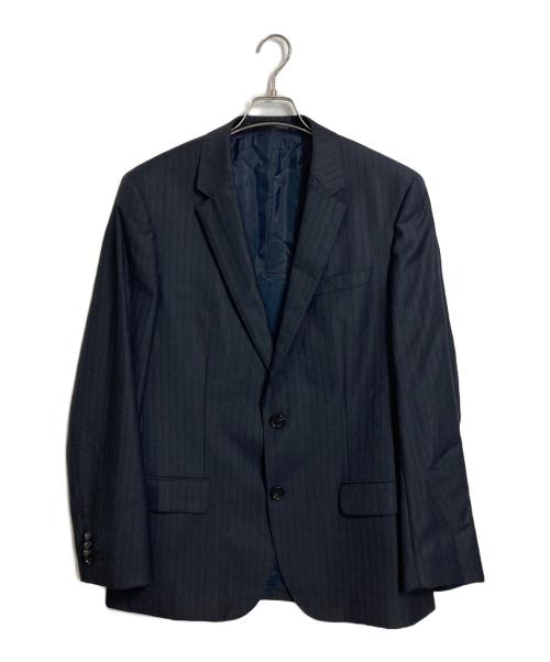 BOSS HUGO BOSS（ボス ヒューゴボス）BOSS HUGO BOSS (ボス ヒューゴボス) セットアップストライプスーツ　 super 110’S グレー×ネイビー サイズ:50の古着・服飾アイテム