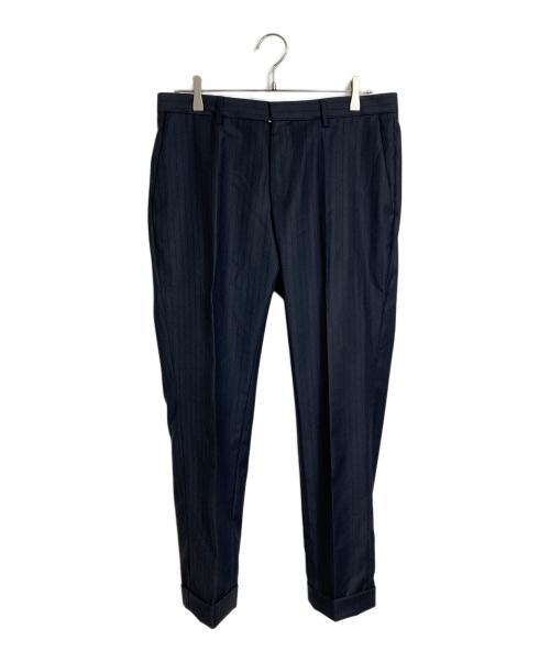 BOSS HUGO BOSS（ボス ヒューゴボス）BOSS HUGO BOSS (ボス ヒューゴボス) セットアップストライプスーツ　 super 110’S グレー×ネイビー サイズ:50の古着・服飾アイテム