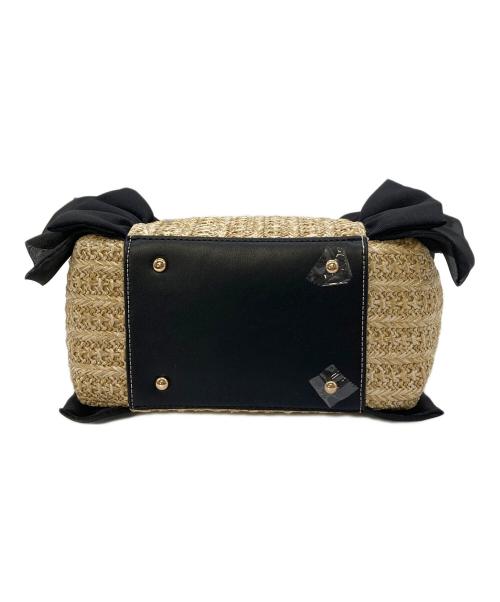 DIANA（ダイアナ）DIANA (ダイアナ) ハンドバッグ/フリルカゴバッグ　2WAYバッグ ベージュ×ブラック サイズ:実寸参照の古着・服飾アイテム