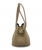 VASICヴァジック）の古着「BOND MINI/巾着ハンドバッグ　ショルダーバッグ　レザーバッグ」｜ベージュ