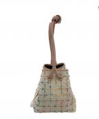 VASICヴァジック）の古着「BOND MINI TWEED/巾着ハンドバッグ」｜ホワイト