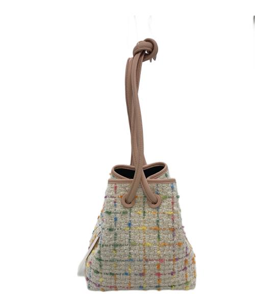 VASIC（ヴァジック）VASIC (ヴァジック) BOND MINI TWEED/巾着ハンドバッグ ホワイト サイズ:実寸参照の古着・服飾アイテム