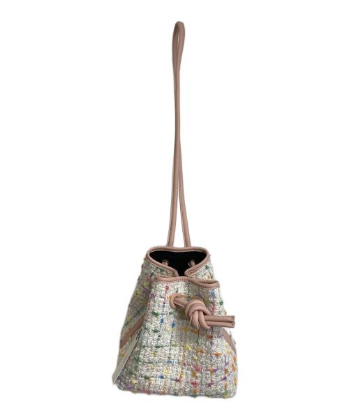 VASIC（ヴァジック）VASIC (ヴァジック) BOND MINI TWEED/巾着ハンドバッグ ホワイト サイズ:実寸参照の古着・服飾アイテム