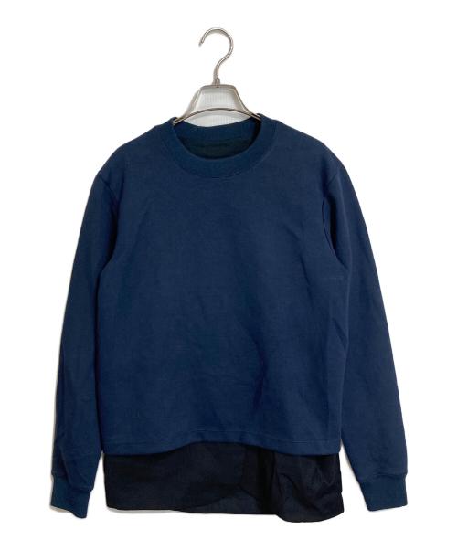 MM6 Maison Margiela（エムエムシックスメゾンマルジェラ）MM6 Maison Margiela (エムエムシックスメゾンマルジェラ) ポリアミド混紡スーツスウェットシャツ　MM6 ネイビー サイズ:Sの古着・服飾アイテム
