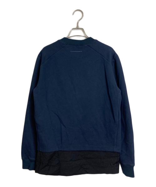 MM6 Maison Margiela（エムエムシックスメゾンマルジェラ）MM6 Maison Margiela (エムエムシックスメゾンマルジェラ) ポリアミド混紡スーツスウェットシャツ　MM6 ネイビー サイズ:Sの古着・服飾アイテム