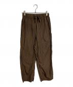 loomer×FRAMeWORKルーマー×フレームワーク）の古着「別注ボタニカルダイ ストライプパンツ イージーパンツ」｜ブラウン