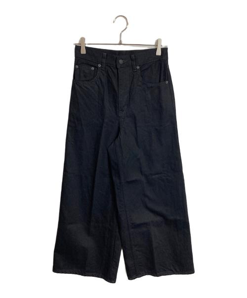 woadblue（ウォードブルー）woadblue (ウォードブルー) ワイドデニムパンツ WIDE DENIM ジップフライデニムパンツ 5P ブラック サイズ:W23の古着・服飾アイテム