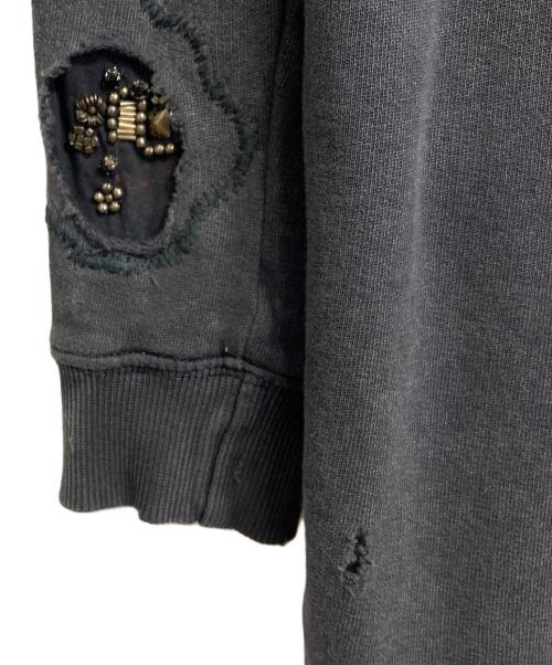 DIESEL（ディーゼル）DIESEL (ディーゼル) ダメージ加工スウェットワンピース　ビジュー付きワンピース グレー サイズ:Sの古着・服飾アイテム