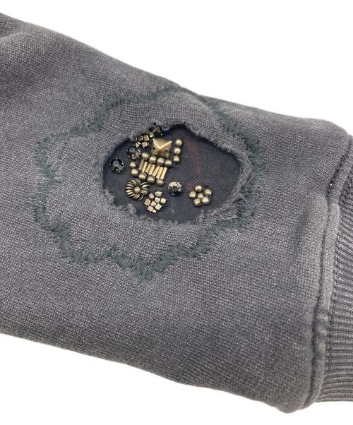 DIESEL（ディーゼル）DIESEL (ディーゼル) ダメージ加工スウェットワンピース　ビジュー付きワンピース グレー サイズ:Sの古着・服飾アイテム