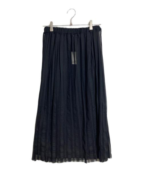 NOMBRE IMPAIR（ノンブルアンペール）NOMBRE IMPAIR (ノンブルアンペール) バンプメッシュストライプ タックスカート ブラック サイズ:FREE 未使用品の古着・服飾アイテム