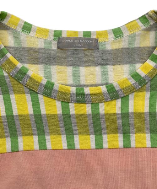 COMME des GARCONS HOMME（コムデギャルソン オム）COMME des GARCONS HOMME (コムデギャルソン オム) クレイジーチェック柄半袖カットソー マルチカラー サイズ:実寸参照の古着・服飾アイテム