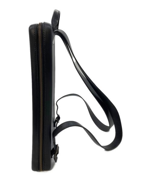 MOTHERHOUSE（マザーハウス）MOTHERHOUSE (マザーハウス) アンティーク ミニマル バックパック　レザーリュック　薄型 ブラック サイズ:実寸参照の古着・服飾アイテム