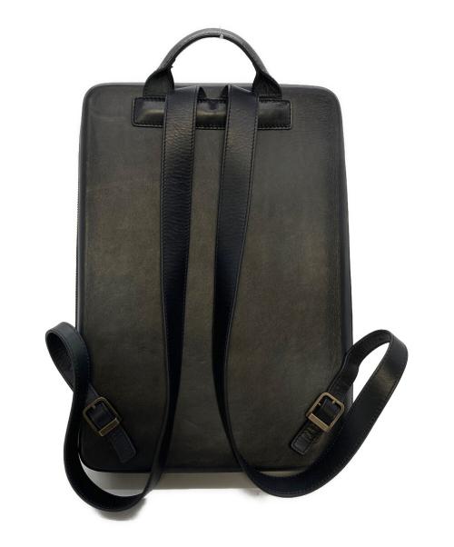 MOTHERHOUSE（マザーハウス）MOTHERHOUSE (マザーハウス) アンティーク ミニマル バックパック　レザーリュック　薄型 ブラック サイズ:実寸参照の古着・服飾アイテム