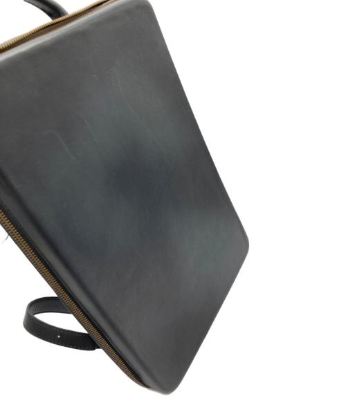 MOTHERHOUSE（マザーハウス）MOTHERHOUSE (マザーハウス) アンティーク ミニマル バックパック　レザーリュック　薄型 ブラック サイズ:実寸参照の古着・服飾アイテム