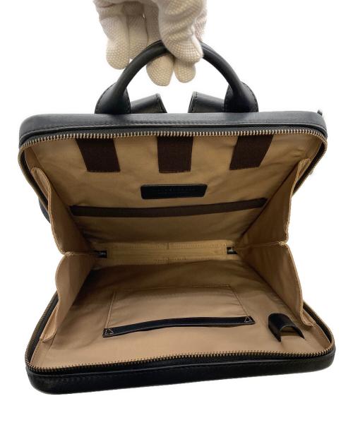 MOTHERHOUSE（マザーハウス）MOTHERHOUSE (マザーハウス) アンティーク ミニマル バックパック　レザーリュック　薄型 ブラック サイズ:実寸参照の古着・服飾アイテム