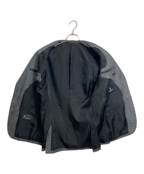 BLACK LABEL CRESTBRIDGE（ブラックレーベル クレストブリッジ）BLACK LABEL CRESTBRIDGE (ブラックレーベル クレストブリッジ) チェック総柄セットアップスーツ　パンツスーツ　セットアップスーツ　J∞Quality 生地 グレー サイズ:42の古着・服飾アイテム