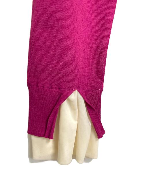 BEATRICE（ベアトリス）BEATRICE (ベアトリス) スクエアネックニット　チュールニット ピンク サイズ:38 未使用品の古着・服飾アイテム