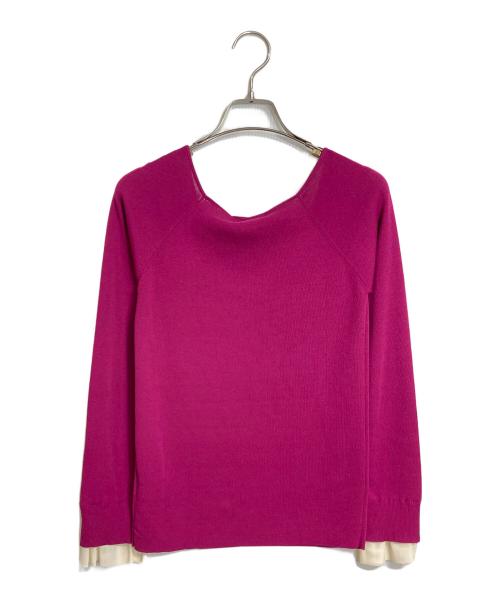 BEATRICE（ベアトリス）BEATRICE (ベアトリス) スクエアネックニット　チュールニット ピンク サイズ:38 未使用品の古着・服飾アイテム