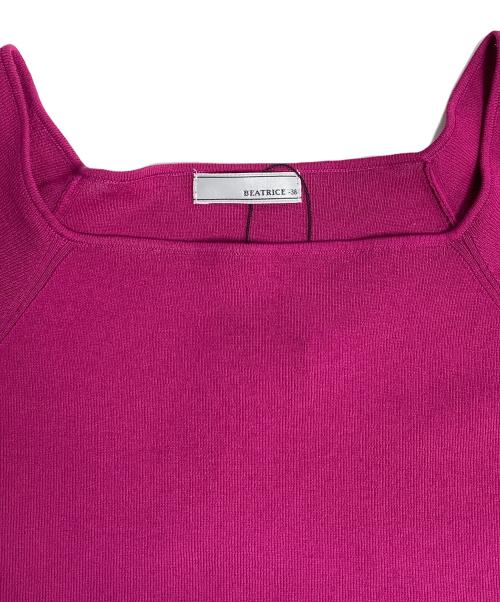 BEATRICE（ベアトリス）BEATRICE (ベアトリス) スクエアネックニット　チュールニット ピンク サイズ:38 未使用品の古着・服飾アイテム
