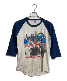 THE KNiTS（ザ ニッツ）の古着「【古着】The WHOバンドTシャツ　ラグランT 両面プリント　AMERICAN TOUR '82 80年代 1982 LFS-S/R CO」｜ホワイト×ネイビー