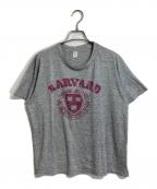 sports wearスポーツウェア）の古着「【古着】80’SヴィンテージTシャツ ハーバード大学 染み込み 2段プリント　80年代　カレッジTシャツ　USA製」｜グレー